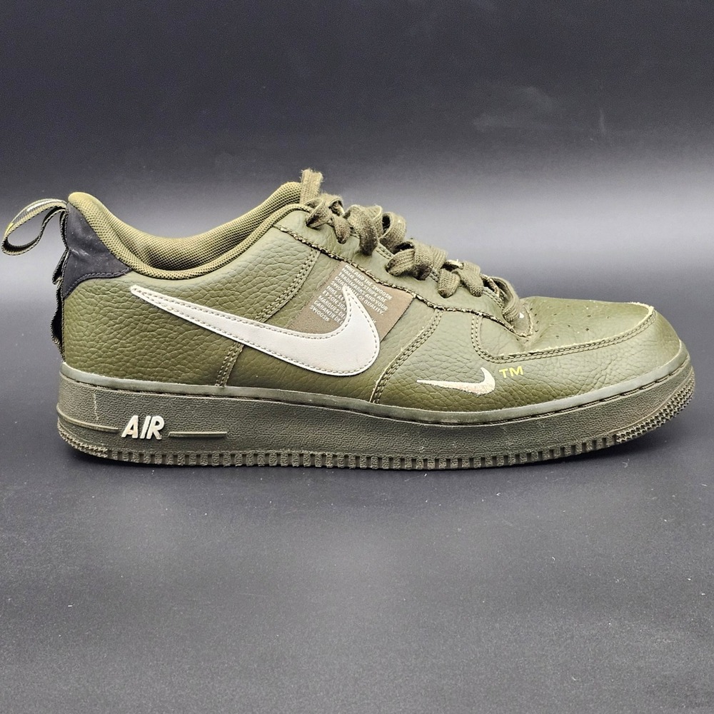 Nike Air Force 1 07 LV8 Utility Olive Canvas Green AJ7747-300 Mens Size 10